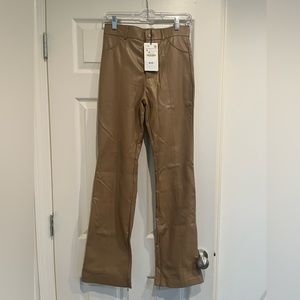 Zara Faux Leather Flare Pant